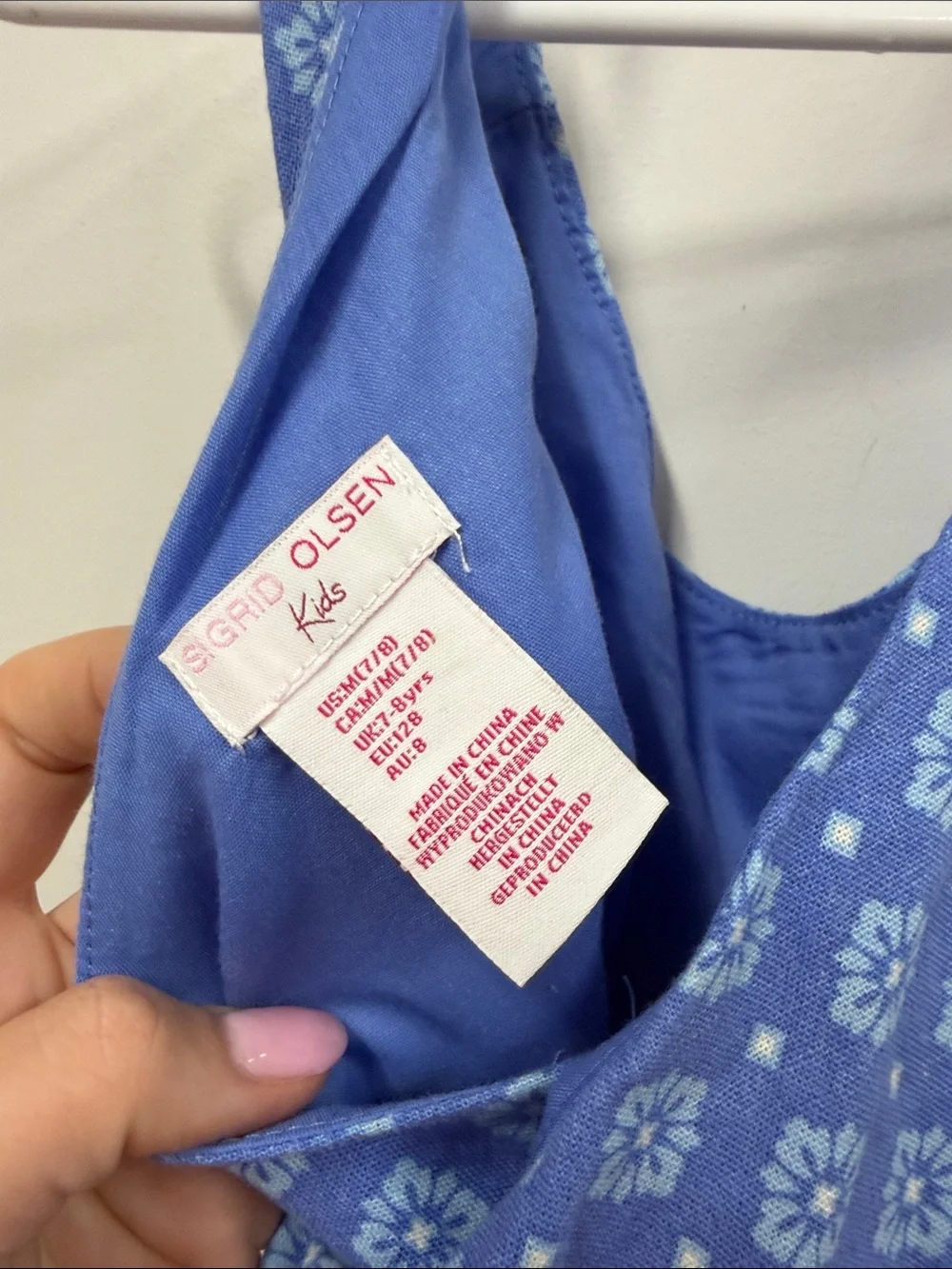 Sigrid Olsen Blue Printed Two-Piece Tank and Wide-Leg Set M 7/8